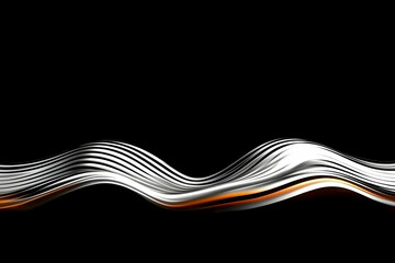 Obraz premium Abstract waving line art on black backdrop. Modern graphic for decoration, presentation or website background