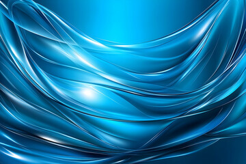Fototapeta premium Azure Waves Serene abstract blue lines dance in the light, perfect as a vibrant backdrop for digital art and corporate presentations