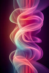 Obraz premium Colorful, glowing smoke creates flowing, swirling patterns. Useful for backgrounds or illustrating abstract concepts