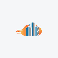 Cloud real estate logo vector template