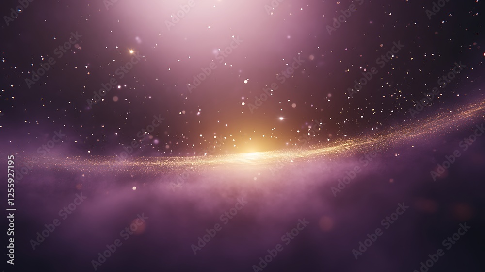 Aufkleber a mesmerizing cosmic background featuring a radiant light surrounded by shimmering particles and a p