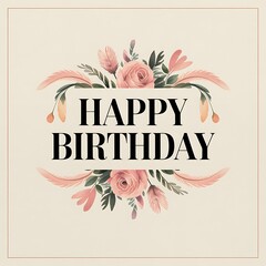 Obraz premium Happy birthday greeting vector design. Birthday greeting text