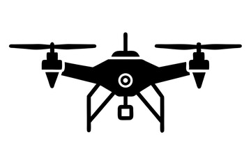 Silhouette of a Drone with Camera, drone icon logo vector illustration 