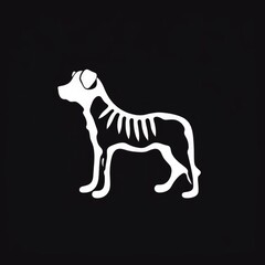 Obraz premium Bone Outline Icon: Perfect for Pet and Animal Themed Designs with Bony and Spine Inspirations