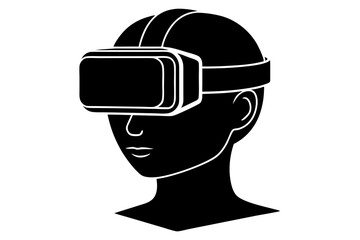 Virtual Reality Headset Silhouette with Modern Design