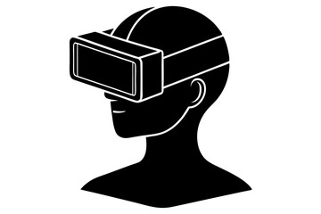  Virtual Reality Headset Silhouette with Modern Design