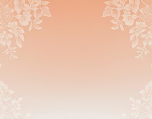 Delicate floral border with a soft peach gradient background.