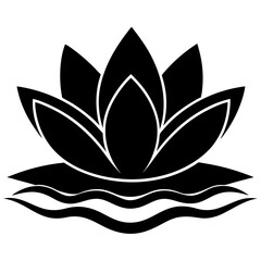 Silhouette of Lotus Flower vector illustration, lotus logo design for any business 