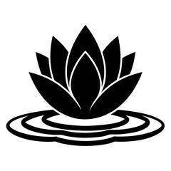Silhouette of Lotus Flower vector illustration, lotus logo design for any business 