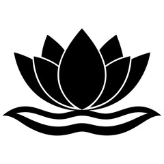Silhouette of Lotus Flower vector illustration, lotus logo design for any business 