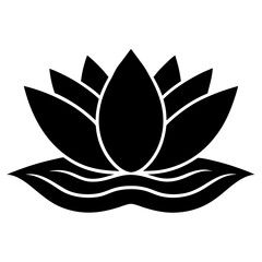Silhouette of Lotus Flower vector illustration, lotus logo design for any business 