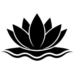 Silhouette of Lotus Flower vector illustration, lotus logo design for any business 