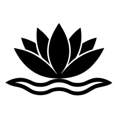 Silhouette of Lotus Flower vector illustration, lotus logo design for any business 