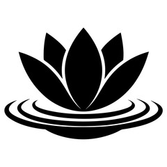 Silhouette of Lotus Flower vector illustration, lotus logo design for any business 