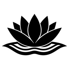 Silhouette of Lotus Flower vector illustration, lotus logo design for any business 