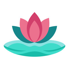 lotus flower vector illustration, lotus flat vector illustration 