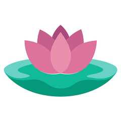 lotus flower vector illustration, lotus flat vector illustration 