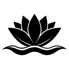 lotus flower vector silhouette  illustration, lotus logo vector illustration 