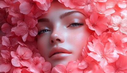 Soft Floral Backdrop of Delicate Pink Cherry Blossoms