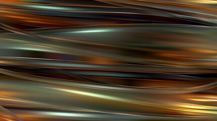 Abstract 3D rendering of metallic cables for background or wallpaper with gold, silver, and bronze colors forming swirls and shadows