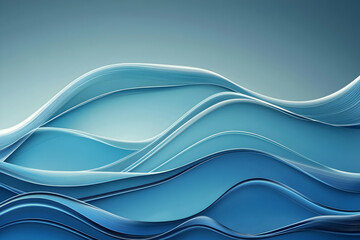 Obraz premium Abstract art Fluid blue waves, elegant design, sea-inspired, background for calm presentations and creative visuals