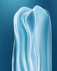 Abstract art of flowing blue curves, water-like motion, on a deep blue backdrop. Concept fluidity, elegance for a modern, artistic design