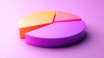 Fototapeta premium Colorful Data Breakdown: A 3D Pie Chart View