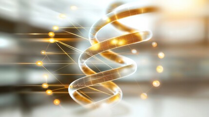 Dynamic spiral motion illustrating genetic structures digital environment abstract graphics virtual science concept