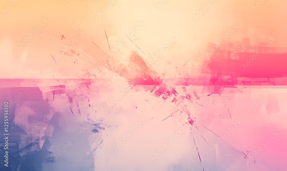 Poster a vibrant abstract design featuring blended colors of pink, orange, and blue, creating a dynamic and