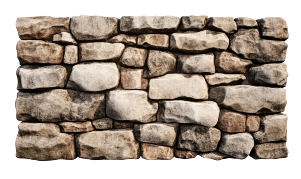 A stone wall piled up with stones