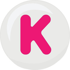 white alphabet bead vector illustration icon