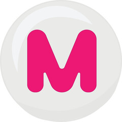 white alphabet bead vector illustration icon