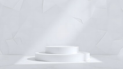 Fototapeta premium Abstract geometry shape background. podium minimalist mock up scene. 3d rendering. 3d render design for display products on the website. Mockup podium scene concept