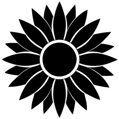Bold Black Sunflower Silhouette vector illustration, sunflower icon  logo design 