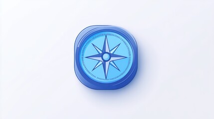 3D rendered blue compass icon