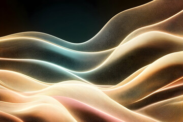 Abstract digital waves flow softly from light to dark background, ideal for wallpaper