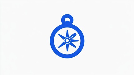Fototapeta premium Simple blue compass icon graphic