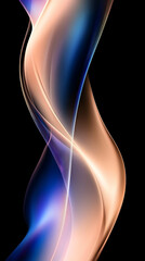 Naklejka premium Abstract flow. Swirling motion with colors against a black background, perfect for visual graphics or desktop wallpaper