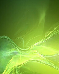 Obraz premium Abstract flowing green wave motion design against green gradient background for banner or background image
