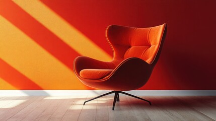 Sleek Orange Lounge Chair: Modern Comfort in Bold Style
