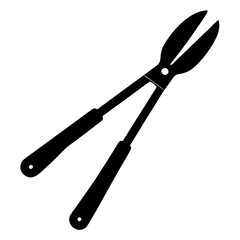 Black silhouette vector of various knives and sharp tools, scissors tool  vector illustration 
