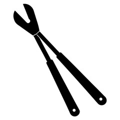 Black silhouette vector of various knives and sharp tools, scissors tool  vector illustration 