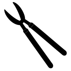 Black silhouette vector of various knives and sharp tools, scissors tool  vector illustration 