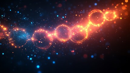 Glowing Circular Lights and Particle Effects in Space