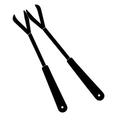 Black silhouette vector of various knives and sharp tools, scissors tool  vector illustration 