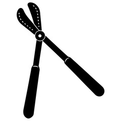 Black silhouette vector of various knives and sharp tools, scissors tool  vector illustration 