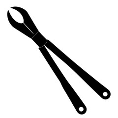 Black silhouette vector of various knives and sharp tools, scissors tool  vector illustration 