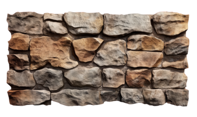 A stone wall piled up with stones