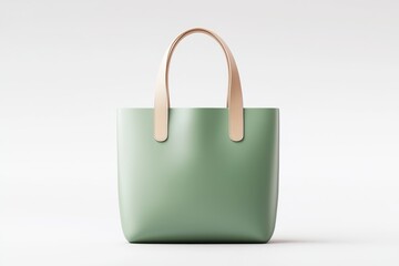 Green innovation and sustainable energy. Stylish green tote bag with leather handles.
