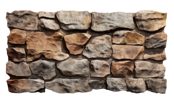 A stone wall piled up with stones